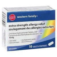 Western Family - Allergy Relief - Extra Strength 10 Tablets, 10 Each