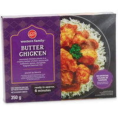 Western Family - Butter Chicken Entree with Basmati Rice, 350 Gram