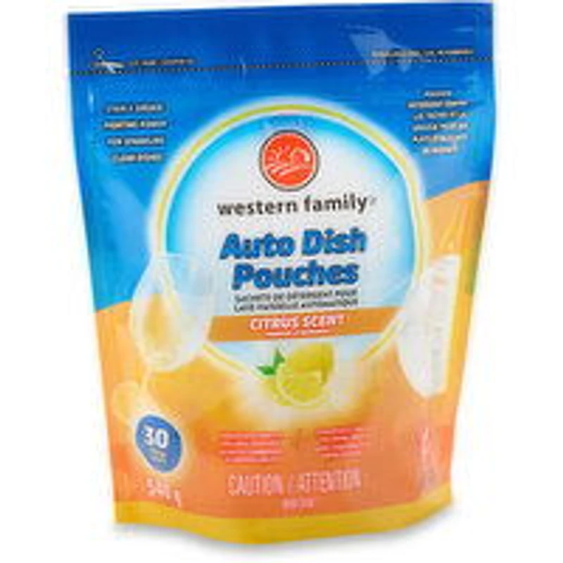 Western Family - Auto Dish Pouches with Citrus Scent, 30 Each