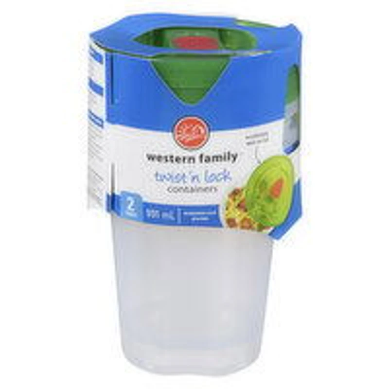 Western Family - Twist 'n Lock Containers, 2 Each