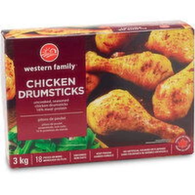 Western Family - Chicken Drumsticks - Seasoned, 3 Kilogram