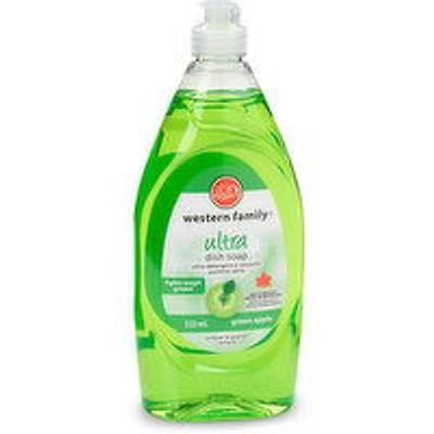 Western Family - Ultra Liquid Dish Soap - Apple, 532 Millilitre