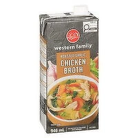 Western Family - Chicken Broth - Roasted Garlic, 946 Millilitre