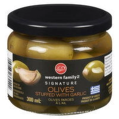 Western Family - Signature Olive Stuffed with Garlic, 300 Millilitre