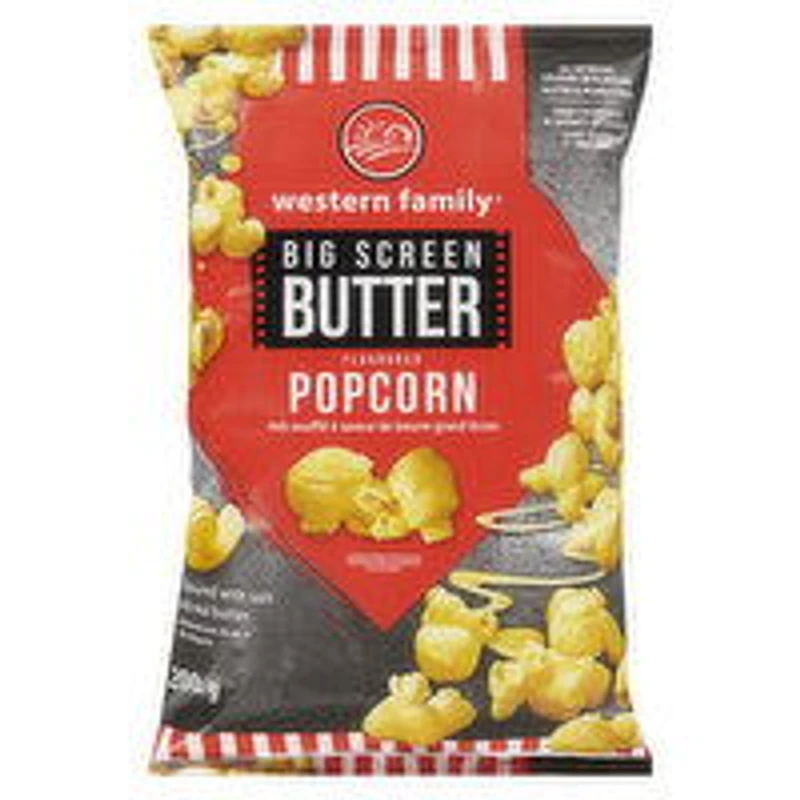 Western Family - Big Screen Butter Popcorn, 200 Gram
