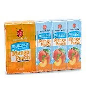 Western Family - Mango Peach 60% Less Sugar Fruit Juice, 5x200mL, 1 Each