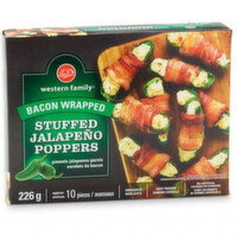 Western Family - Bacon Wrapped Stuffed Jalapeno Poppers, 226 Gram