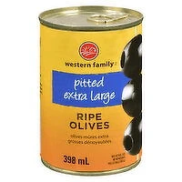 Western Family - Black Olives Ripe X-Large, 398 Millilitre