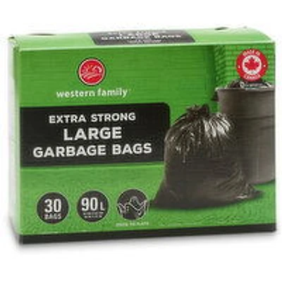 Western Family - Extra Strong, Large Garbage Bags, 30 Each