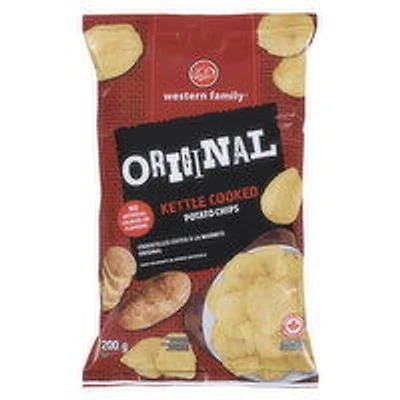 Western Family - Kettle Cooked Potato Chips, Original, 200 Gram