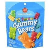 Western Family - 12 Flavour Gummy Bears Candy, 180 Gram