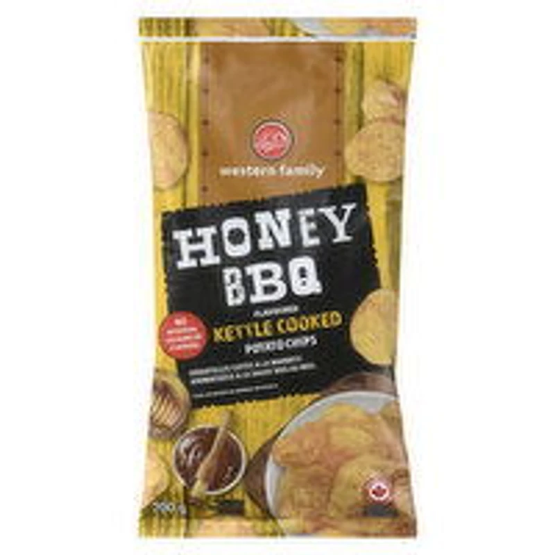 Western Family - Kettle Cooked Honey BBQ Potato Chips, 200 Gram