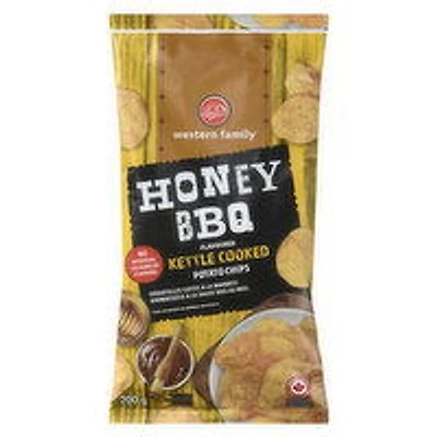 Western Family - Kettle Cooked Honey BBQ Potato Chips, 200 Gram