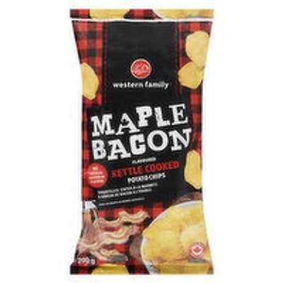 Western Family - Kettle Cooked Maple Bacon Potato Chips, 200 Gram
