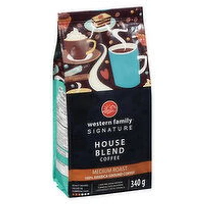 Western Family - Signature House Blend Ground Coffee, Medium Roast, 340 Gram