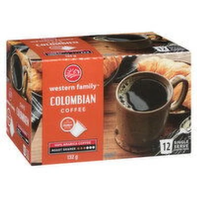 Western Family - Colombian Coffee K-Cups, 12 Each