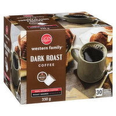 Western Family - Dark Roast Coffee K-Cups, 30 Each