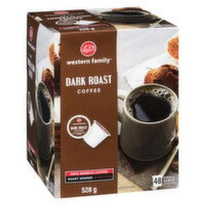 Western Family - Dark Roast Coffee K-Cups, 48 Each