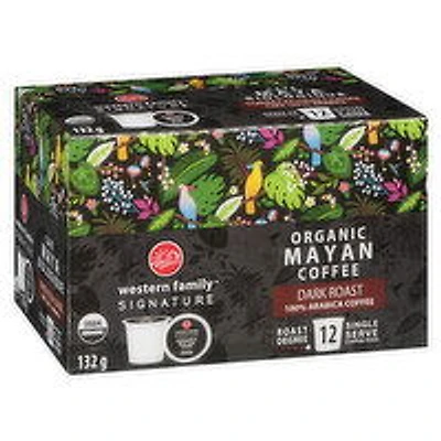 Western Family - Signature Organic Mayan Coffee K-Cups, Dark Roast, 12 Each
