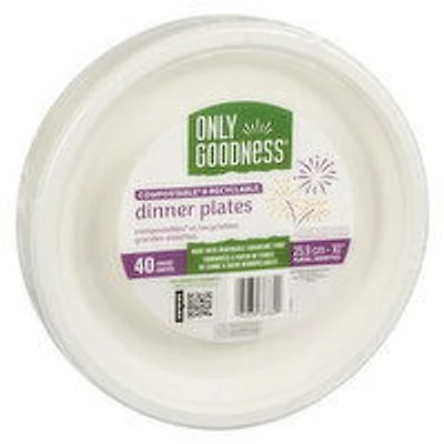 Only Goodness - Dinner Plates Compostable & Recyclable 40count, 40 Each