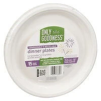 Only Goodness - Dinner Plates Compostable & Recyclable 10 inch, 15 Each