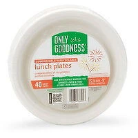 Only Goodness - Lunch Plates Compostable & Recyclable 9 inch, 40 Each