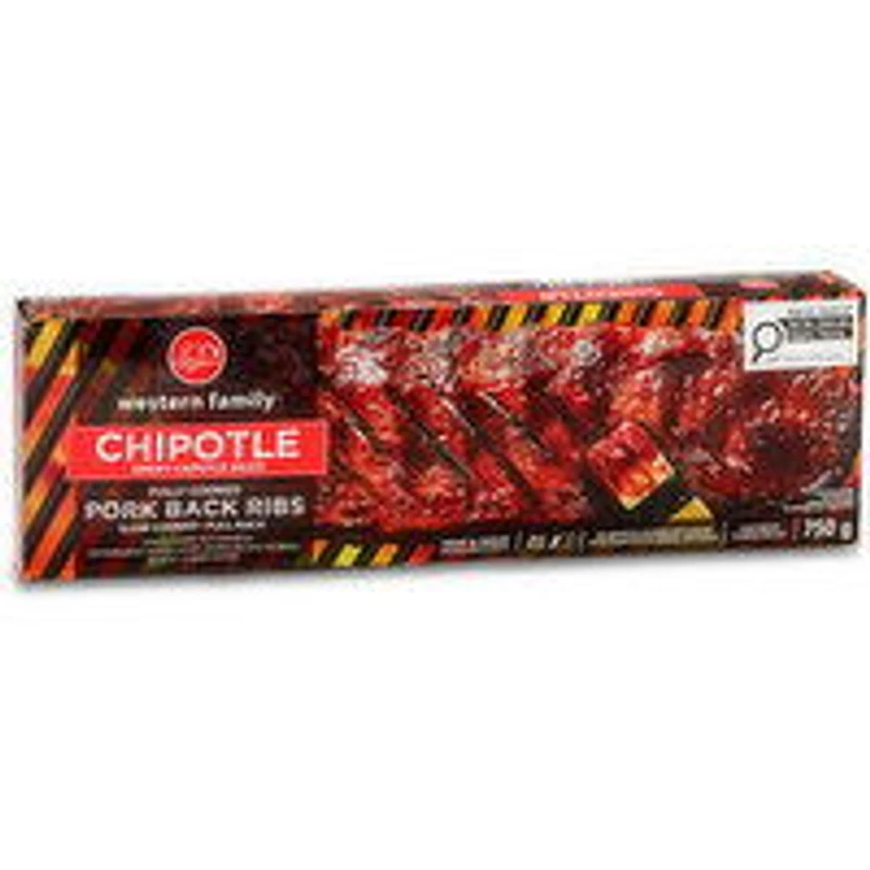 Western Family - Chipotle Fully Cooked Pork Ribs, 750 Gram