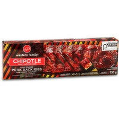 Western Family - Chipotle Fully Cooked Pork Ribs, 750 Gram