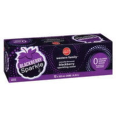 Western Family - Blackberry Sparkle Sparkling Water, 355mL Cans, 12 Each