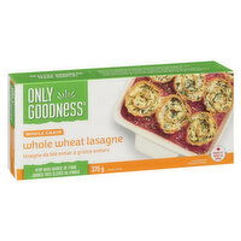 Only Goodness - Pasta, Whole Grain Whole Wheat Lasagne, 375 Gram