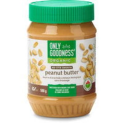 Only Goodness - Organic No-Stir Smooth Peanut Butter, 500 Gram