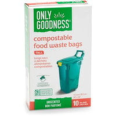 Only Goodness - Compostable Food Waste Bags, Tall, 10 Each