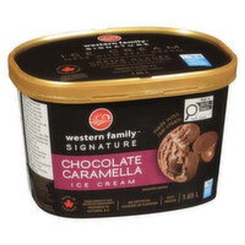 Western Family - Signature Chocolate Caramella Ice Cream, 1.65 Litre