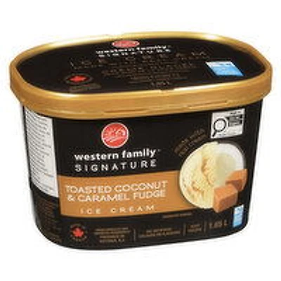 Western Family - Signature Toasted Coconut & Caramel Fudge Ice Cream, 1.65 Litre