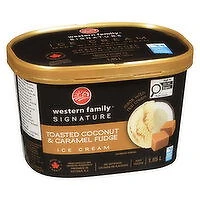 Western Family - Signature Toasted Coconut & Caramel Fudge Ice Cream, 1.65 Litre