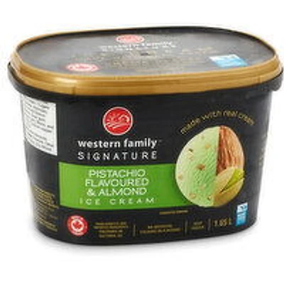 Western Family - Signature Pistachio Flavoured & Almond Ice Cream, 1.65 Litre