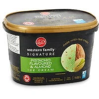Western Family - Signature Pistachio Flavoured & Almond Ice Cream, 1.65 Litre