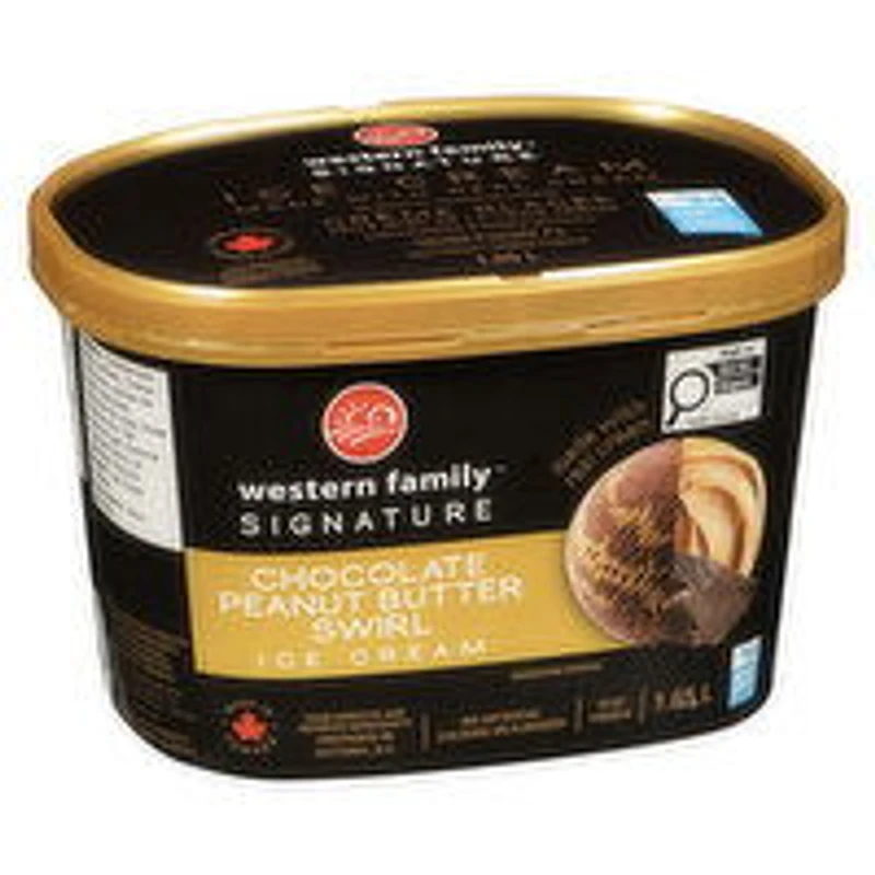 Western Family - Signature Chocolate Peanut Butter Swirl Ice Cream, 1.65 Litre