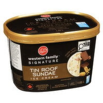 Western Family - Signature Tin Roof Sundae Ice Cream, 1.65 Litre
