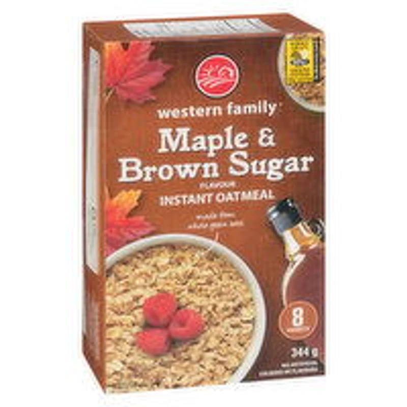 Western Family - Instant Oatmeal Maple & Brown Sugar, 344 Gram
