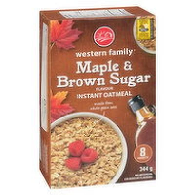 Western Family - Instant Oatmeal Maple & Brown Sugar, 344 Gram