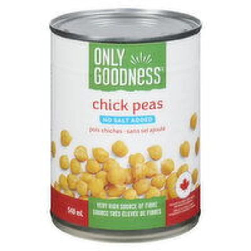 Only Goodness - Chick Peas, No Salt Added, 540 Millilitre