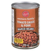 Western Family - Baked Beans In Tomato Sauce & Pork, 398 Millilitre