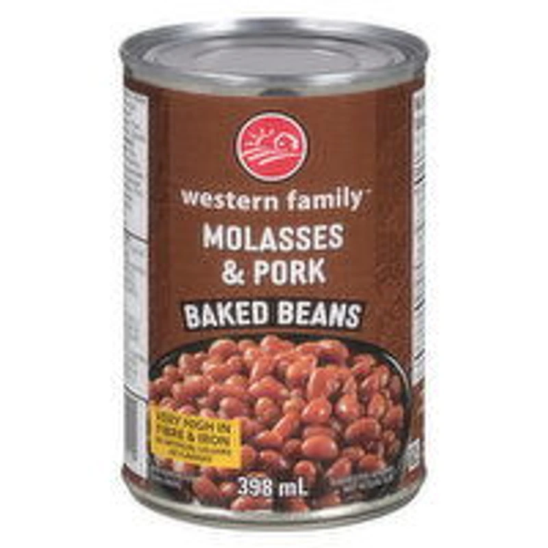 Western Family - Baked Beans, Molasses & Pork, 398 Millilitre