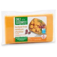 Only Goodness - Lactose Free Medium Cheddar, 400 Gram