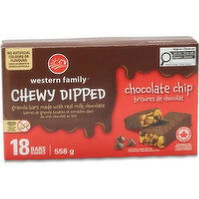Western Family - Granola Bars Chocolate Chip, 18 Each