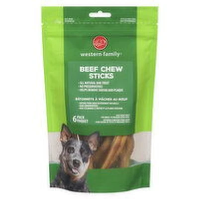 Western Family - Dog Treats, Beef Chew Sticks, 6 Each