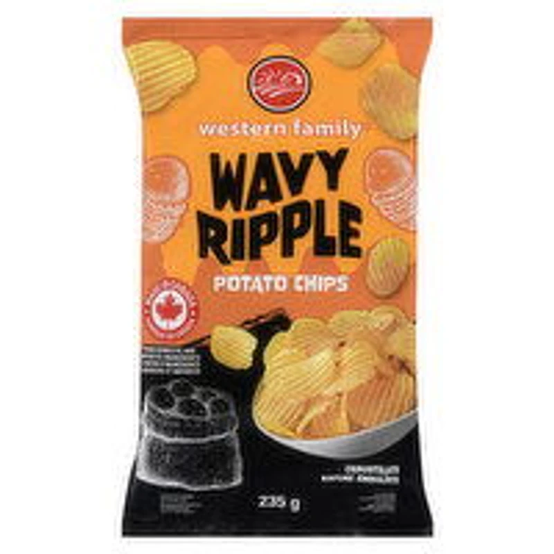 Western Family - Wavy Ripple Potato Chips, 235 Gram