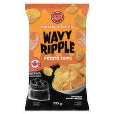 Western Family - Wavy Ripple Potato Chips, 235 Gram