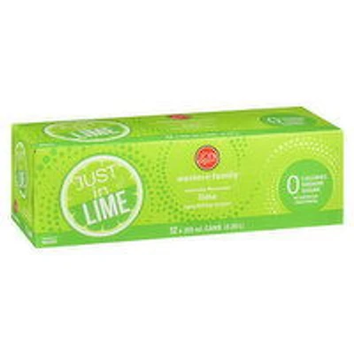 Western Family - Just in Lime Sparkling Water, 355mL Cans, 12 Each